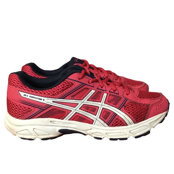 Asics Gel-Contend 4 Sneaker Womens 7 Youth 5.5 Pink White Athletic Running Shoes - Picture 1 of 11